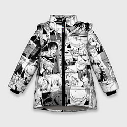 Куртка зимняя для девочки Ansatsu kyoshitsu pattern, цвет: 3D-светло-серый