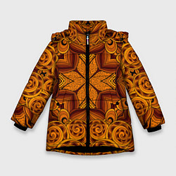 Куртка зимняя для девочки Классическая абстракция, цвет: 3D-черный