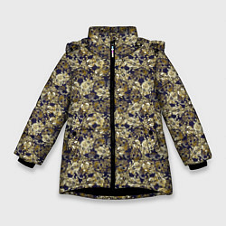 Куртка зимняя для девочки Классические узоры, цвет: 3D-черный