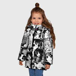 Куртка зимняя для девочки Харухи Судзумия паттерн, цвет: 3D-черный — фото 2