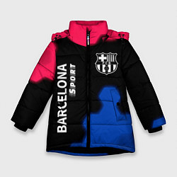 Куртка зимняя для девочки BARCELONA Sport - Графика, цвет: 3D-черный
