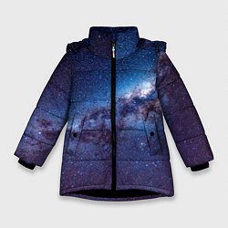 Куртка зимняя для девочки Космос просто космос!, цвет: 3D-черный