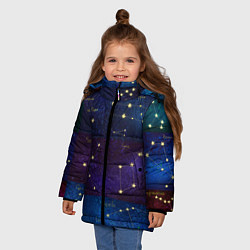 Куртка зимняя для девочки Самые известные созвездия Северного полушария лето, цвет: 3D-светло-серый — фото 2