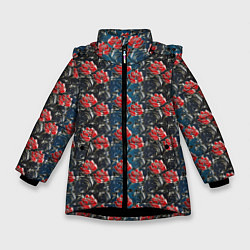 Зимняя куртка для девочки Flowers Pattern