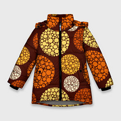 Куртка зимняя для девочки ТЕКСТУРА МОЛЕКУЛ, цвет: 3D-светло-серый