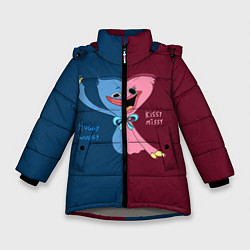 Куртка зимняя для девочки POPPY PLAYTIME HAGGY WAGGY AND KISSY MISSY, цвет: 3D-светло-серый