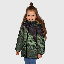 Куртка зимняя для девочки Камуфляжный змеиный фрактал, цвет: 3D-светло-серый — фото 2