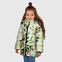 Куртка зимняя для девочки Цветы Липовый Сад, цвет: 3D-черный — фото 2