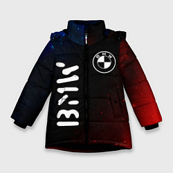 Куртка зимняя для девочки BMW BMW Звезды, цвет: 3D-черный
