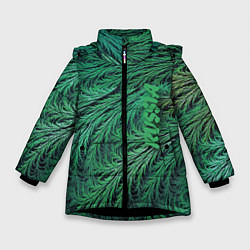 Зимняя куртка для девочки Узор из веток можжевельника Pattern of juniper bra