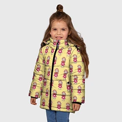 Куртка зимняя для девочки Обезьянка на грибе, цвет: 3D-светло-серый — фото 2