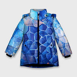 Куртка зимняя для девочки Blue scales, цвет: 3D-черный