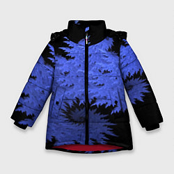 Куртка зимняя для девочки Абстрактный морозный узор Abstract frost pattern, цвет: 3D-красный