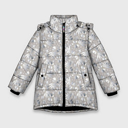 Куртка зимняя для девочки Белые объемные узоры, цвет: 3D-черный