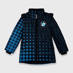 Куртка зимняя для девочки Bmw Паттерн, цвет: 3D-черный