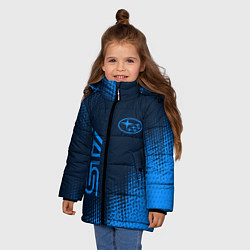 Куртка зимняя для девочки SUBARU STI Абстракция, цвет: 3D-черный — фото 2