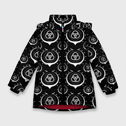 Куртка зимняя для девочки РАФТАЛИЯ ПЕЧАТЬ, цвет: 3D-красный