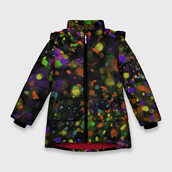 Куртка зимняя для девочки Разноцветное конфетти, цвет: 3D-красный