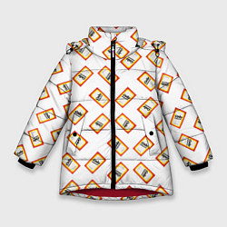 Куртка зимняя для девочки Пищевая сода, цвет: 3D-красный
