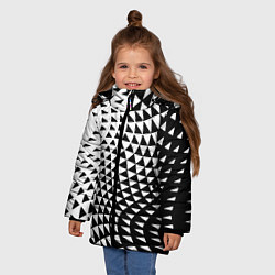 Куртка зимняя для девочки Минималистический авангардный паттерн, цвет: 3D-черный — фото 2