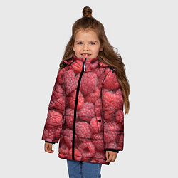 Куртка зимняя для девочки Малина - ягоды, цвет: 3D-светло-серый — фото 2