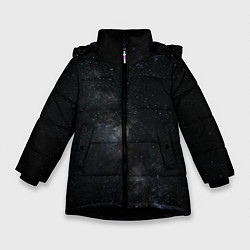 Куртка зимняя для девочки Лонгслив Звезды и космос, цвет: 3D-черный