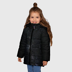 Куртка зимняя для девочки Лонгслив Звезды и космос, цвет: 3D-светло-серый — фото 2