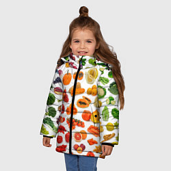 Куртка зимняя для девочки VEGETABLE FRUIT ABUNDANCE, цвет: 3D-красный — фото 2