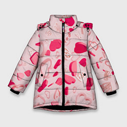 Куртка зимняя для девочки 3D hearts, цвет: 3D-черный