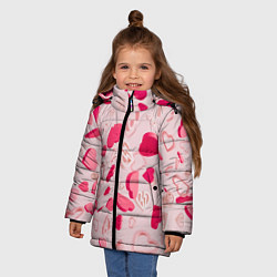 Куртка зимняя для девочки 3D hearts, цвет: 3D-черный — фото 2