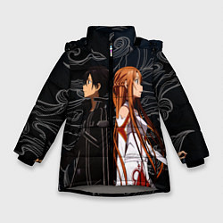 Куртка зимняя для девочки Кирито и Асуна - Sword Art Online, цвет: 3D-светло-серый