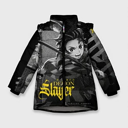 Куртка зимняя для девочки Demon slayerИстребитель демонов, цвет: 3D-светло-серый