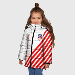 Куртка зимняя для девочки Atletico madrid красные полосы, цвет: 3D-черный — фото 2