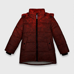 Куртка зимняя для девочки Мраморный красно-черный градиент, цвет: 3D-светло-серый