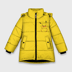 Зимняя куртка для девочки Покемон в кармане