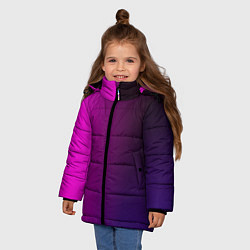 Куртка зимняя для девочки VIOLET gradient, цвет: 3D-черный — фото 2