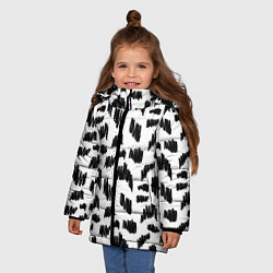 Куртка зимняя для девочки Узор штрихи, цвет: 3D-черный — фото 2