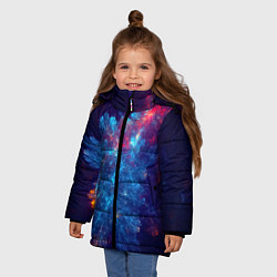 Куртка зимняя для девочки Космический Коралловый Риф, цвет: 3D-красный — фото 2