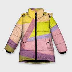 Куртка зимняя для девочки Цветной пазл, цвет: 3D-черный