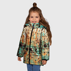 Куртка зимняя для девочки Искусство коррозии металла Rust, цвет: 3D-светло-серый — фото 2