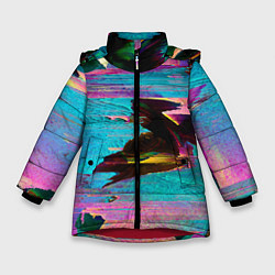 Куртка зимняя для девочки Multicolored vanguard glitch, цвет: 3D-красный