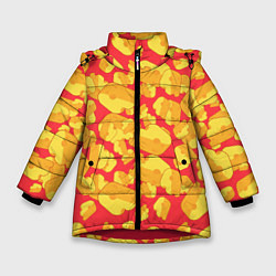 Куртка зимняя для девочки Сырная буря, цвет: 3D-красный