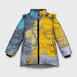 Куртка зимняя для девочки Извержение Красок, цвет: 3D-светло-серый