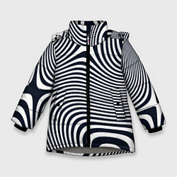 Куртка зимняя для девочки Гипнотические волны, цвет: 3D-светло-серый