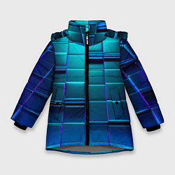 Куртка зимняя для девочки BLUE SQUARES, цвет: 3D-светло-серый