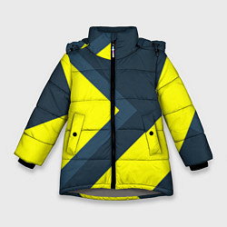Куртка зимняя для девочки Геометрическая Стрелка, цвет: 3D-светло-серый