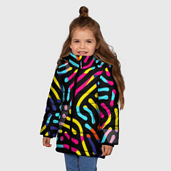 Куртка зимняя для девочки Красочный авангардный паттерн, цвет: 3D-светло-серый — фото 2