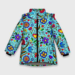 Куртка зимняя для девочки FLOWER PALETTE, цвет: 3D-светло-серый