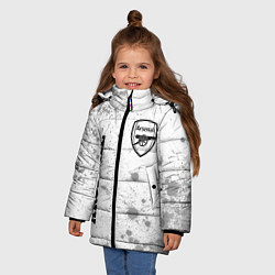 Куртка зимняя для девочки Arsenal Sport на светлом фоне, цвет: 3D-черный — фото 2