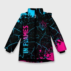 Куртка зимняя для девочки In Flames Neon Gradient, цвет: 3D-черный